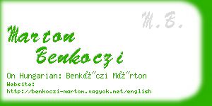 marton benkoczi business card